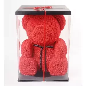 Medvedík z ruží - Červený 70 cm, Červená Darčekové balenie