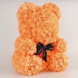 Medvedík z ruží - Oranžový 38 cm, Oranžová Základné balenie