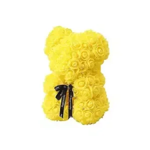 Medvedík z ruží - Žltý 25 cm, Žlutá Základné balenie