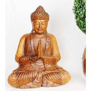Drevená Socha - Meditující Budha 30 cm