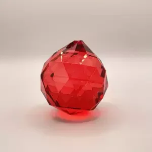 Krištáľová guľa Feng Shui - Červená, 2 cm