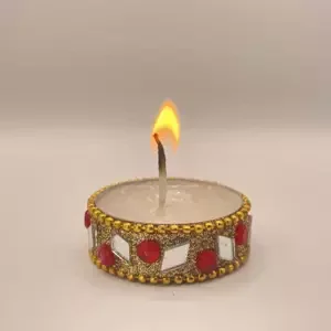 Dekoratívna čajová sviečka - Zlatá, A