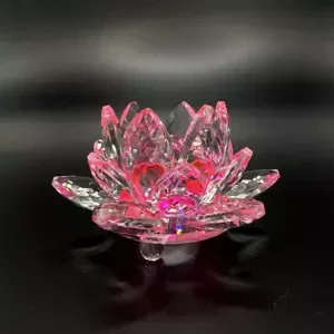 Krištáľové sklo - Lotosový kvet Mini, Růžová