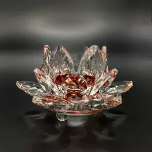 Krištáľové sklo - Lotosový kvet Mini, Hnědá