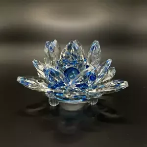 Krištáľové sklo - Lotosový kvet Mini, Modrá