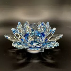 Krištáľové sklo - Lotosový kvet Exclusive, Modrá