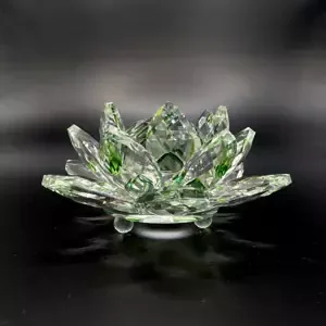 Krištáľové sklo - Lotosový kvet Exclusive, Zelená