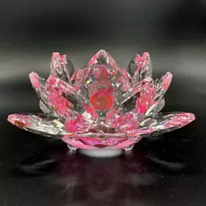 Krištáľové sklo - Lotosový kvet Premium, Růžová