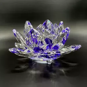 Krištáľové sklo - Lotosový kvet Premium, Fialová