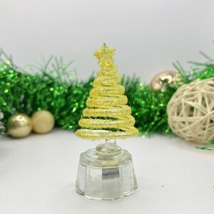 Vianočná dekorácia žltý stromček