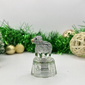 Vianočná dekorácia strieborná ovečka