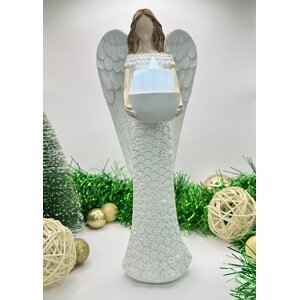 Dekoratívna soška anjela Angela so sviečkou 28 cm