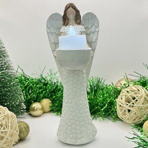 Dekoratívna soška anjela Ariel so sviečkou 20 cm