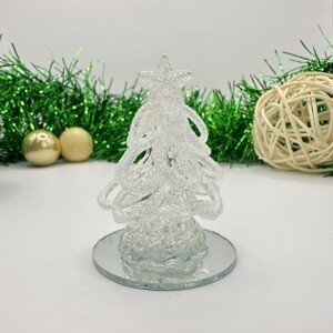 Svietiaca vianočná dekorácia - biely stromček