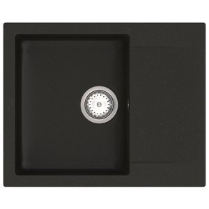 NABBI Odi ONB 02-61 granitový kuchynský drez so sifónom 58,5x48 cm čierna