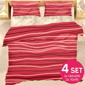 Bavlnené obliečky AKACIA RED 4 dielna sada 140x200cm Bavlnené obliečky AKACIA RED 140x200cm