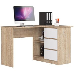Moderný písací stôl HERRA124P, dub Sonoma / biely