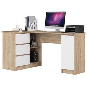 Moderný písací stôl SCYL155L, dub Sonoma / biely