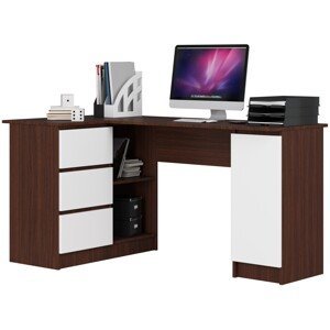 Moderný písací stôl SCYL155L, wenge/biely