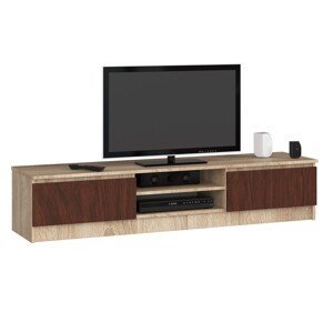 Dizajnový TV stolík ROMANA160, dub Sonoma / wenge