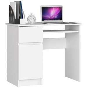 Dizajnový písací stôl PIXEL90L, biely