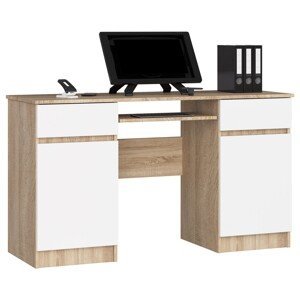 Moderný písací stôl ANNA135, dub Sonoma / biely