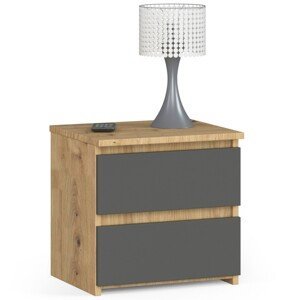 Dizajnový nočný stolík CALIN40, dub Artisan / grafit