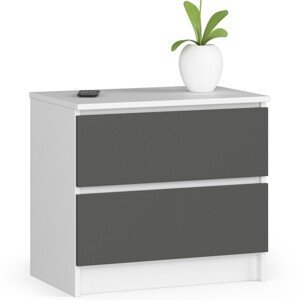 Dizajnový nočný stolík KARIN60, biely / grafit