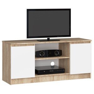 Moderný TV stolík ROMANA120, dub Sonoma / biely