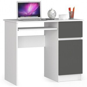 Dizajnový písací stôl PIXEL90P, biela / grafit