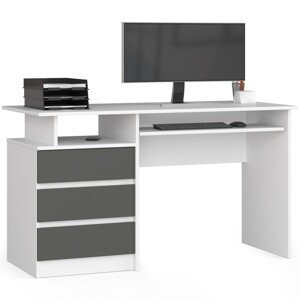 Moderný písací stôl PEPA135, biely / šedý