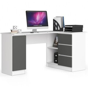 Dizajnový písací stôl ROMAN155P, biely / grafit