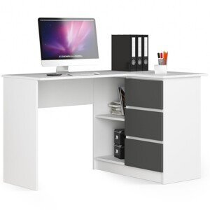 Moderný písací stôl HERRA124P, biely / grafit