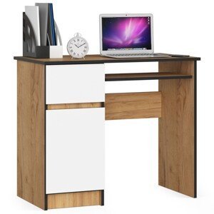 Dizajnový písací stôl PIXEL90L, dub Craft biely