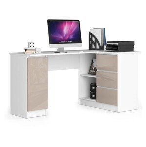 Dizajnový písací stôl ROMAN155P, biely / capuccino lesk