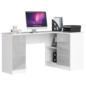 Moderný písací stôl SCYL155P, biely / metalický lesk