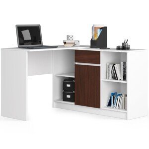 Dizajnový písací stôl CASPER, biely / wenge