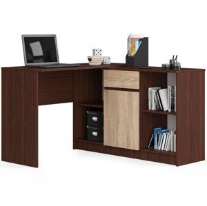 Dizajnový písací stôl CASPER, wenge / dub Sonoma