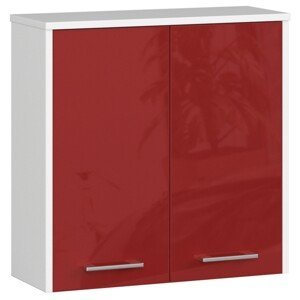 Dizajnová kúpeľňová skrinka ISLA60, biela / červený lesk