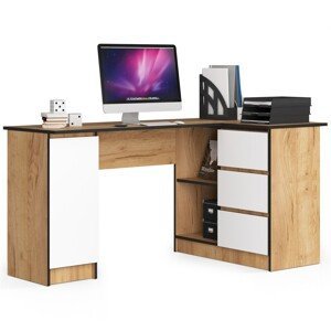 Dizajnový písací stôl ROMAN155P, dub Craft biely