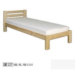 KL127 posteľ - jednolôžko 80, prírodná borovica