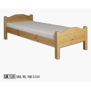 LK128 posteľ - jednolôžko 100, prírodná borovica