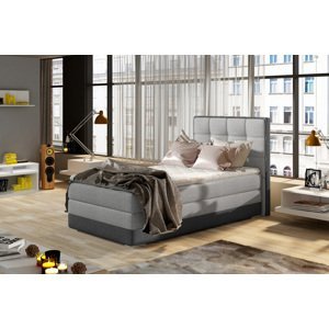 Luxusná posteľ BONAMI šedá/tmavošedá ľavá