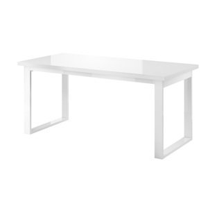 LEANA jedálenský stôl 2498JW92, biela/biele sklo