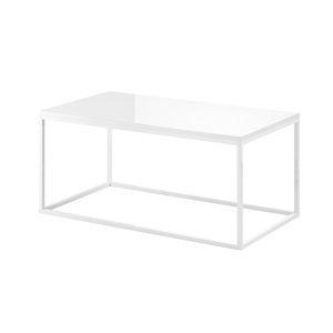 LEANA konferenčný stolík 2498JW99, biela/biele sklo