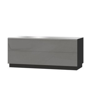 LEANA televízny stolík 24WXJW41, čierna/šedé sklo
