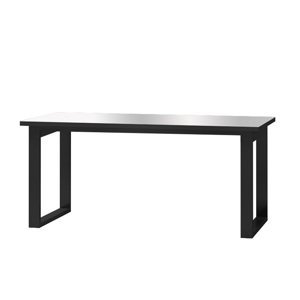 LEANA jedálenský stôl 24WXJW92, čierna/šedé sklo