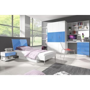 DELONA 3 moderná detská izba, biela - modrá