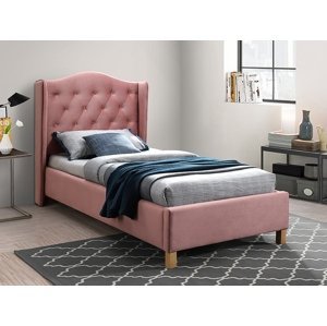 ASPENA čalúnená posteľ 90x200 cm, ružová