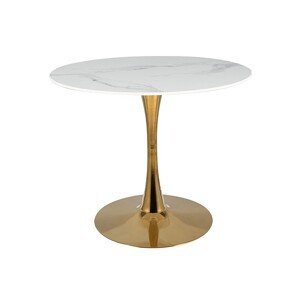 PEREN jedálenský stôl 90, biela / zlatá